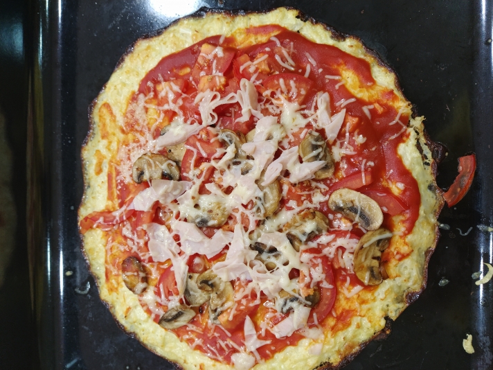Receta pizza con masa de coliflor